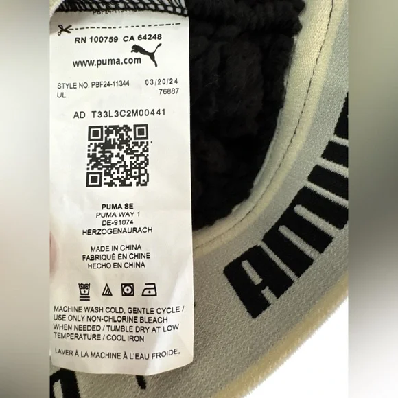 Puma Kids Vibe Check Faux Shearling Zip Hoodie Large NWT - Picture 12 of 12